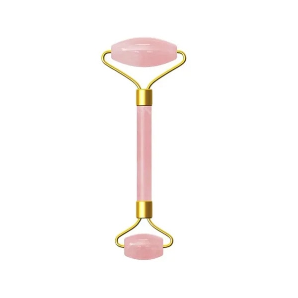Rose Quartz Face Roller Straight Handle