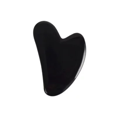 obsidian gua sha kit heart shape