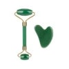 Aventurine Jade Roller and Gua Sha Set Straight Handle (1) Aventurine Jade Roller and Gua Sha Set Straight Handle