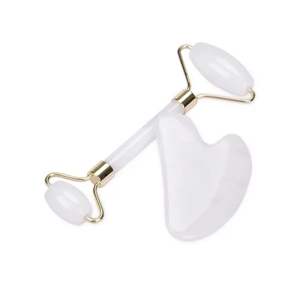 White Jade Roller and Gua Sha Set (2) White Jade Roller and Gua Sha Set