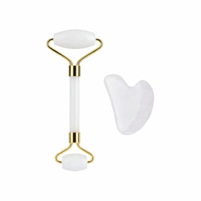 White Jade Roller Gua Sha Set