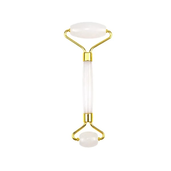 White Jade Face Roller Curved Handle - CL20RB01