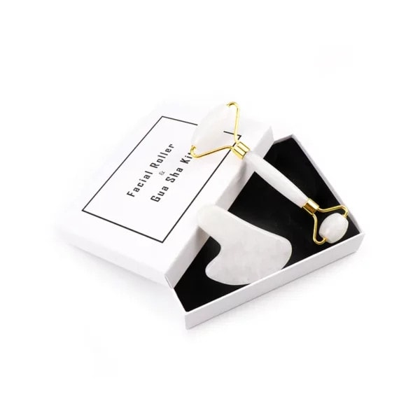 white jade roller curved handle