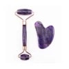 Amethyst Jade Roller Gua Sha Set Curved Handle (1) Amethyst Jade Roller Gua Sha Set Curved Handle