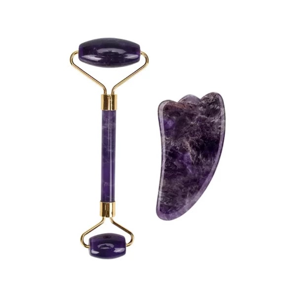 Amethyst-Jade-Roller-Gua-Sha-Set-Straight-Handle--(1) Amethyst Jade Roller Gua Sha Set Straight Handle