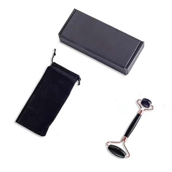 Obsidian Jade Facial Roller Curved Handle - CL20RB05