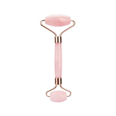 Rose Quartz Facial Roller Curved Handle