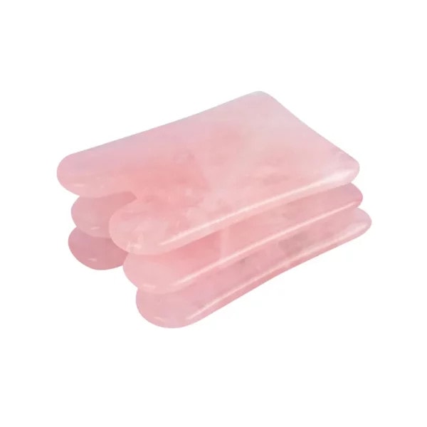 Rose Quartz Gua Sha Tool Concave Shape (2) Rose Quartz Gua Sha Tool Concave Shape