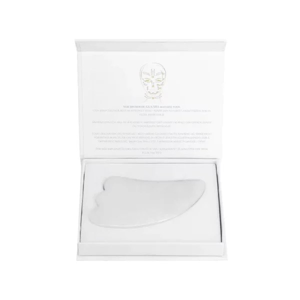 white jade gua sha kit horn shape