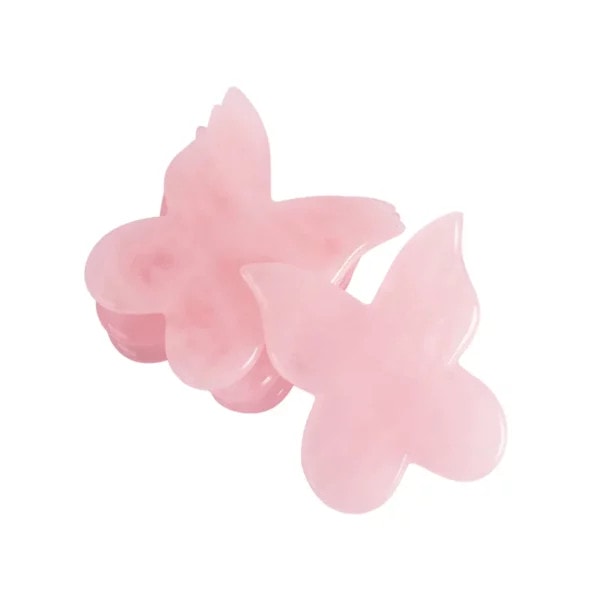 Rose Quartz butterfly gua sha (2) Rose Quartz butterfly gua sha