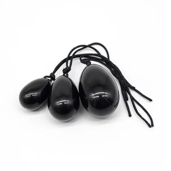 Obsidian Black Jade Yoni Egg (3) Obsidian Yoni Egg