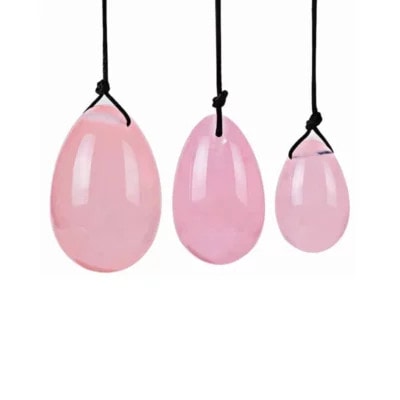 Rose Quartz Crystal Yoni Egg (1) Rose Quartz Crystal Yoni Egg