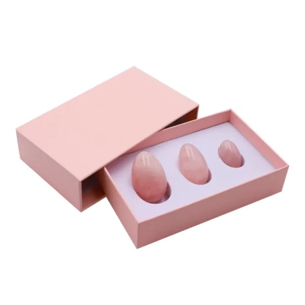 Rose Quartz Crystal Yoni Egg (3) Rose Quartz Crystal Yoni Egg