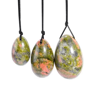 Unakite Jade Yoni Egg (1) Unakite Jade Yoni Egg