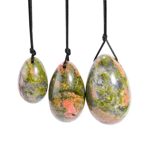 Unakite Jade Yoni Egg (1) Unakite Jade Yoni Egg